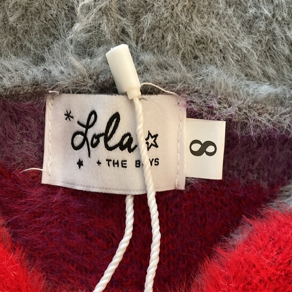 NWT Lola +The Boys Girls Shooting Star Rainbow Sweater Hoodie. Size 8. - Picture 8 of 10